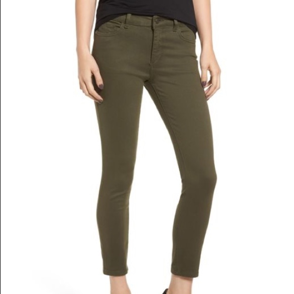 DL1961 Florence Instasculpt ankle length jeans olive green size 28 EUC